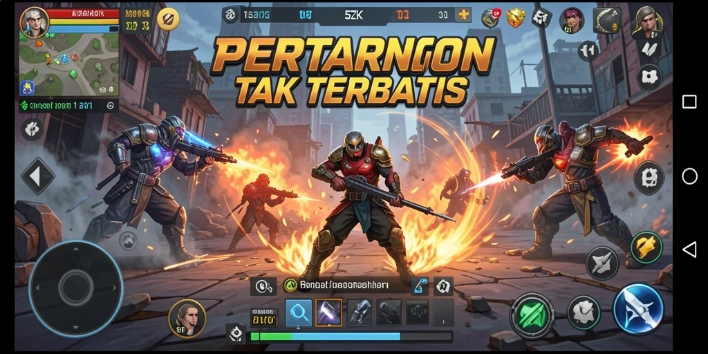 Gameplay seru dan penuh aksi dalam 5ZK.
