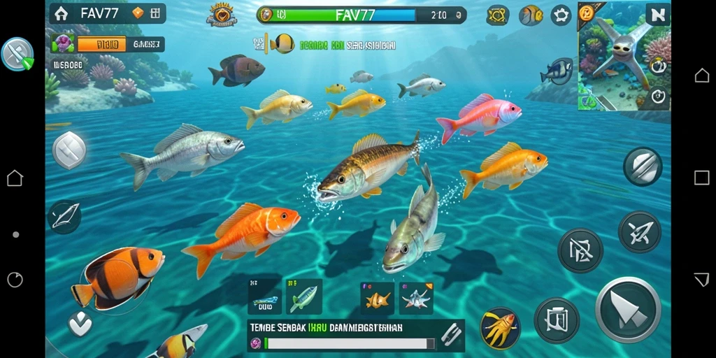 Tampilan gameplay FAV77 yang seru saat menembak ikan.