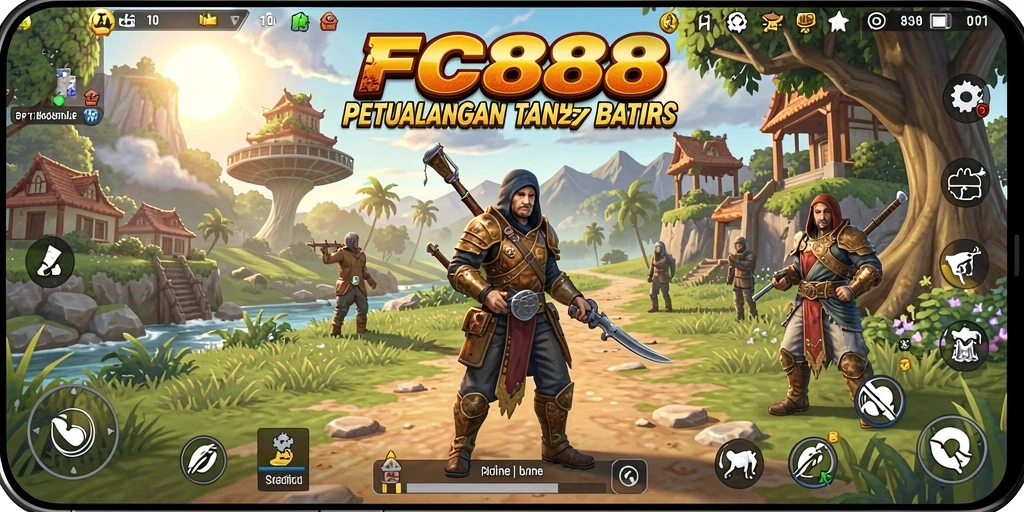 Tampilan gameplay FC888 yang menakjubkan di dunia terbuka.