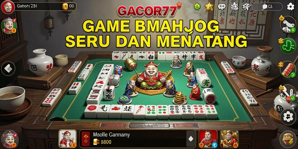 Tampilan menarik dari gameplay Mahjong GACOR77 dengan ubin berwarna-warni.