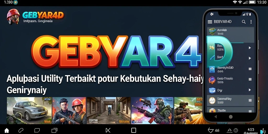 Tampilan utama GEBYAR4D dengan berbagai fitur Utility.
