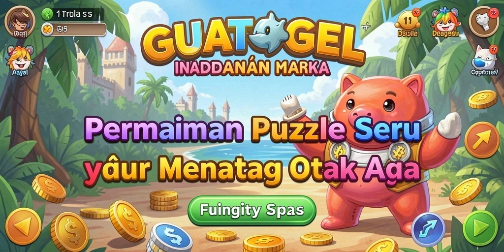 Tampilan gameplay GUATOGEL yang penuh warna dan menantang.