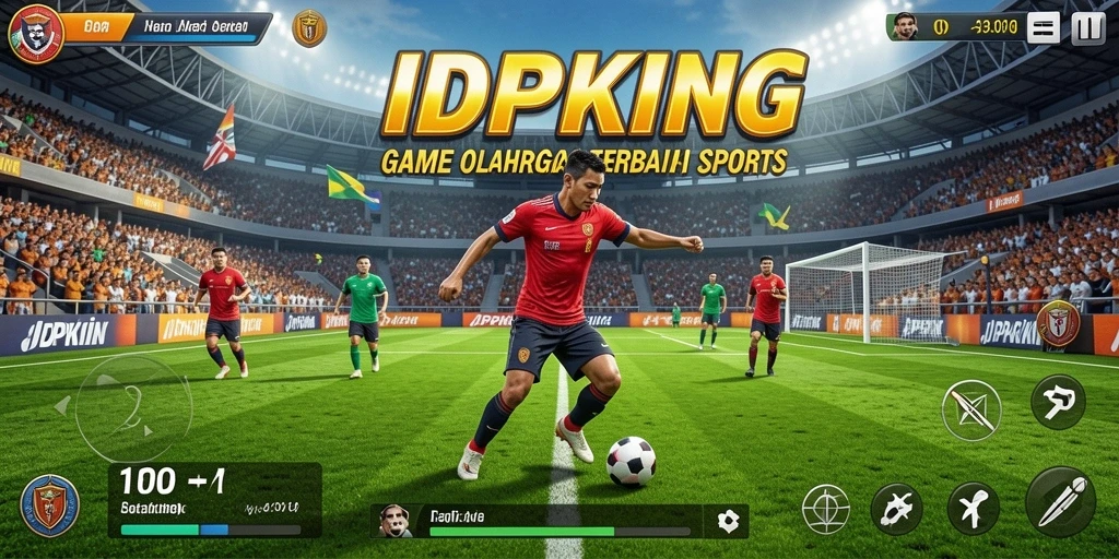 Screenshot utama IDPKING menampilkan aksi seru dalam permainan olahraga.