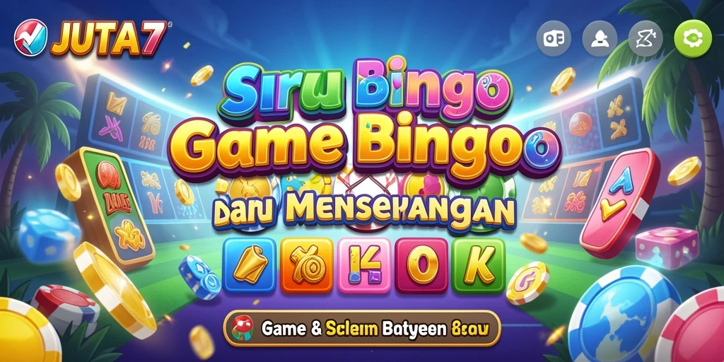 Tampilan gameplay seru dari JUTA7 dengan kartu Bingo yang berwarna-warni.