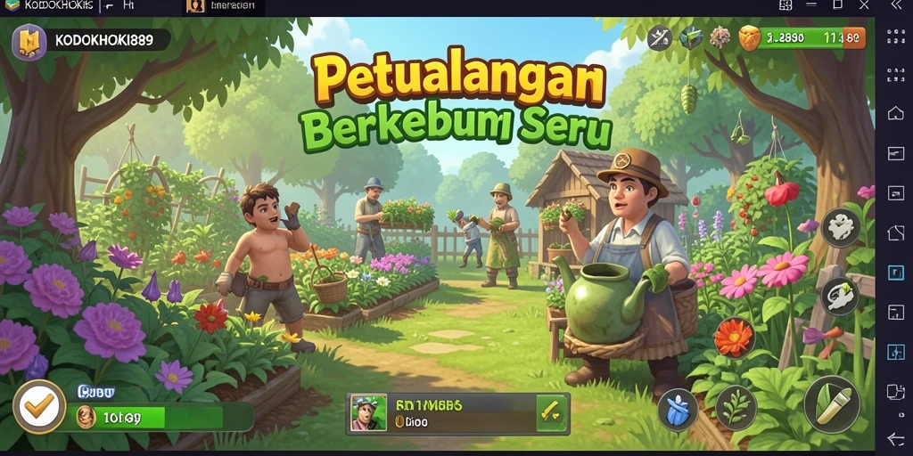 Tampilan menarik dari gameplay KODOKHOKI889 yang menampilkan aktivitas berkebun.