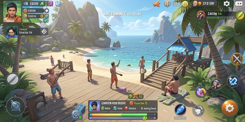 Screenshot LNTERWIN menampilkan gameplay seru dan penuh warna.