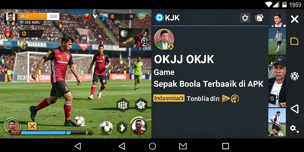Menampilkan aksi seru pertandingan sepak bola di OKJK.