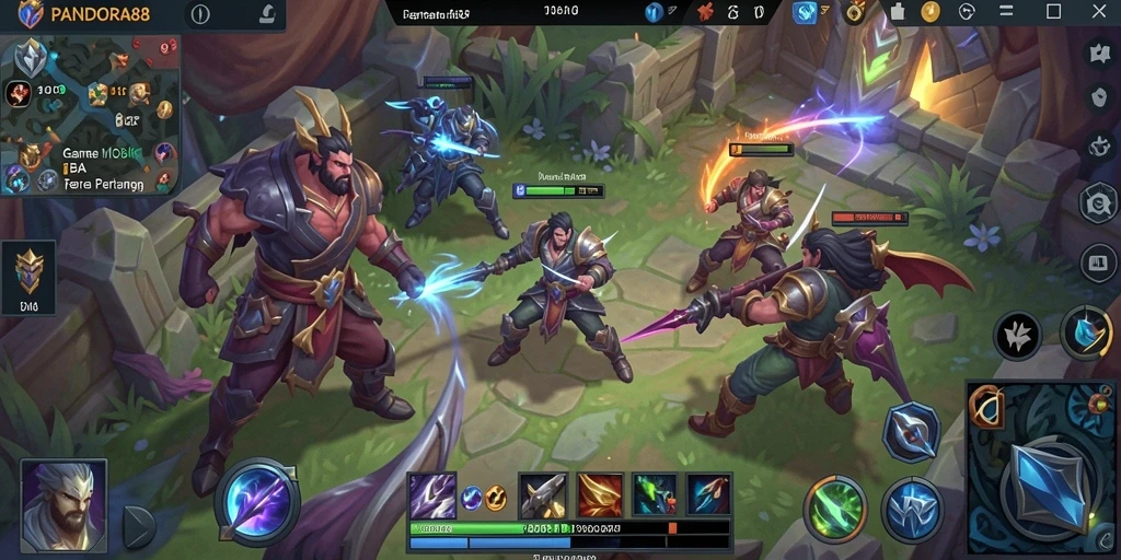 Tampilan gameplay seru dalam PANDORA88, menampilkan strategi tim yang dinamis.