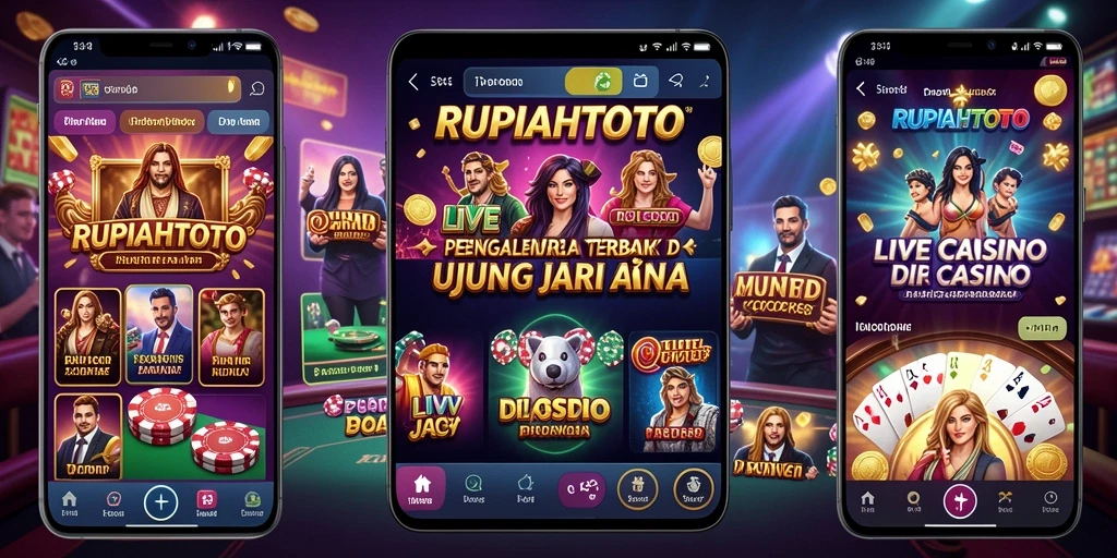Tampilan gameplay RUPIAHTOTO dengan dealer langsung dan permainan kasino.