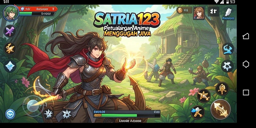 Tangkapan layar dari SATRIA123 menampilkan aksi seru dalam dunia Anime.