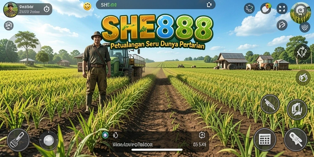 Screenshot gameplay menunjukkan petualangan seru bertani di SHE888.