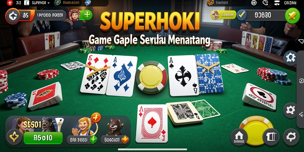 Tampilan seru game Gaple SUPERHOKI dengan gameplay menarik.