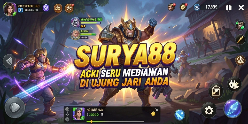 Tangkapan layar menunjukkan momen mendebarkan dalam SURYA88.